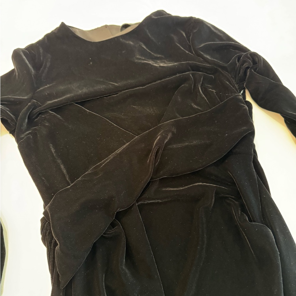 Long sleeve Tucked Velvet Bias Maxi NWT - Picture 10 of 11